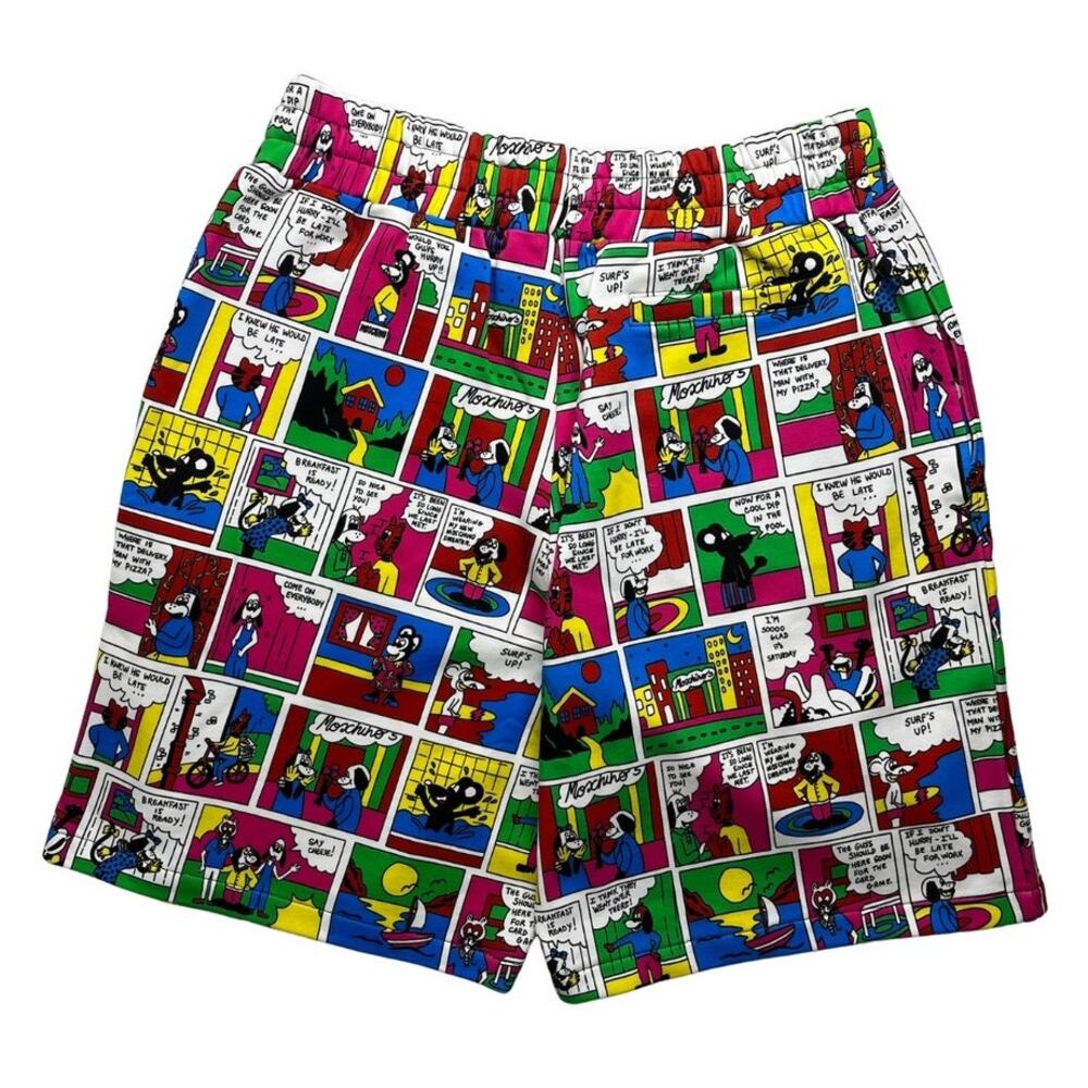 5-44 MOSCHINO x JEREMY SCOTT NWT 100% Cotton Sweat Shorts Comics Large IT50/US34 - Picture 2 of 9